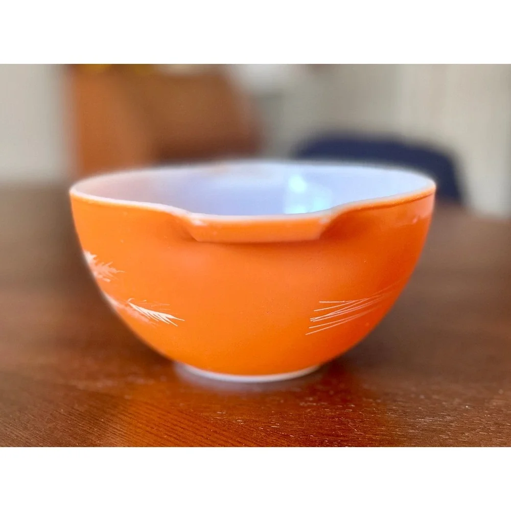 Pyrex Mixing Bowl Unisex 750ml Orange Excellent Autumn Harvest Wheat 441 Vintage